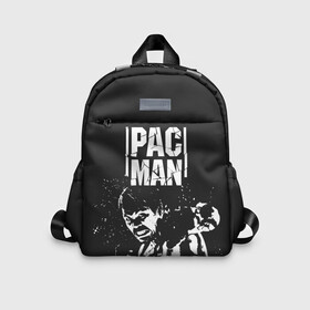 Детский рюкзак 3D с принтом Pac Man в городе Новоалтайск, 100% полиэстер | лямки с регулируемой длиной, сверху петелька, чтобы рюкзак можно было повесить на вешалку. Основное отделение закрывается на молнию, как и внешний карман. Внутри дополнительный карман. По бокам два дополнительных кармашка | manny pacquiao | pac man | pacquiao | бокс | мэнни пакьяо | пакьяо