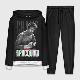 Женский костюм 3D (с толстовкой) с принтом Manny Pacquiao в городе Новоалтайск,  |  | Тематика изображения на принте: manny pacquiao | pac man | pacquiao | бокс | мэнни пакьяо | пакьяо