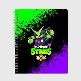 Тетрадь с принтом BRAWL STARS VIRUS 8-BIT в городе Новоалтайск, 100% бумага | 48 листов, плотность листов — 60 г/м2, плотность картонной обложки — 250 г/м2. Листы скреплены сбоку удобной пружинной спиралью. Уголки страниц и обложки скругленные. Цвет линий — светло-серый
 | 8 bit | 8 бит | bibi | brawl stars | crow | el brown | leon | leon shark | max | mr.p | sally leon | shark | stars | tara | virus | werewolf | акула | биби | вирус | ворон | леон | оборотень | пингвин