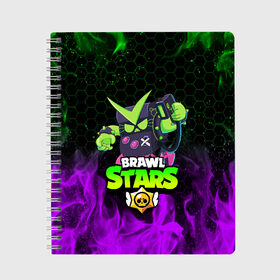Тетрадь с принтом BRAWL STARS VIRUS 8-BIT в городе Новоалтайск, 100% бумага | 48 листов, плотность листов — 60 г/м2, плотность картонной обложки — 250 г/м2. Листы скреплены сбоку удобной пружинной спиралью. Уголки страниц и обложки скругленные. Цвет линий — светло-серый
 | 8 bit | 8 бит | bibi | brawl stars | crow | el brown | leon | leon shark | max | mr.p | sally leon | shark | stars | tara | virus | werewolf | акула | биби | вирус | ворон | леон | оборотень | пингвин