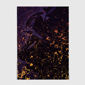 Постер с принтом Flame in the night в городе Новоалтайск, 100% бумага
 | бумага, плотность 150 мг. Матовая, но за счет высокого коэффициента гладкости имеет небольшой блеск и дает на свету блики, но в отличии от глянцевой бумаги не покрыта лаком | абстракция | линии | огонь | пламя | узор | фиолетовый