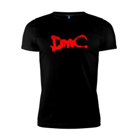 Мужская футболка премиум с принтом DMC (НА СПИНЕ) в городе Новоалтайск, 92% хлопок, 8% лайкра | приталенный силуэт, круглый вырез ворота, длина до линии бедра, короткий рукав | Тематика изображения на принте: dante | devil may cry | devil may cry 5 | dmc | game | hell | play | sword | ад | данте | игры | меч