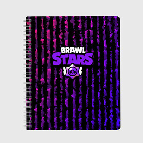 Тетрадь с принтом Brawl Stars Jagged в городе Новоалтайск, 100% бумага | 48 листов, плотность листов — 60 г/м2, плотность картонной обложки — 250 г/м2. Листы скреплены сбоку удобной пружинной спиралью. Уголки страниц и обложки скругленные. Цвет линий — светло-серый
 | brawl | brawl st | brawl stars | colt | dynamike | game | leon | logo | mobo | poco | shelly | stars | бравл | динамайк | игра | игры | кольт | леон | лого | мобильные игры | надпись | неон | поко | старс | шелли