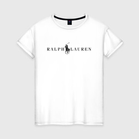 Женская футболка хлопок с принтом Ralph Lauren в городе Новоалтайск, 100% хлопок | прямой крой, круглый вырез горловины, длина до линии бедер, слегка спущенное плечо | ralph lauren | богато | бренд | всадник | дорого | крикет | лаурен | лошадь | минимализм | поло | премиум | ральф | ральфлаурен | свитшот | тренд | футболка