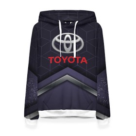 Женская толстовка 3D с принтом TOYOTA в городе Новоалтайск, 100% полиэстер  | двухслойный капюшон со шнурком для регулировки, мягкие манжеты на рукавах и по низу толстовки, спереди карман-кенгуру с мягким внутренним слоем. | auto | sport | toyota | авто | автомобиль | автомобильные | бренд | марка | машины | спорт | тойота