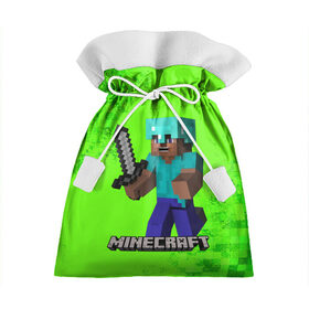 Подарочный 3D мешок с принтом MINECRAFT в городе Новоалтайск, 100% полиэстер | Размер: 29*39 см | Тематика изображения на принте: game | minecraft | блоки | игра | квадраты | компьютерная игра | крипер | майнкрафт