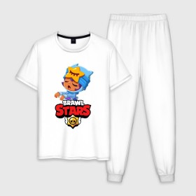 Мужская пижама хлопок с принтом BRAWL STARS SANDY в городе Новоалтайск, 100% хлопок | брюки и футболка прямого кроя, без карманов, на брюках мягкая резинка на поясе и по низу штанин
 | 8 bit | 8 бит | bibi | brawl stars | crow | el brown | leon | leon shark | max | mr.p | sally leon | shark | stars | virus | werewolf | акула | биби | вирус | ворон | леон | оборотень | пингвин
