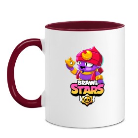 Кружка двухцветная с принтом BRAWL STARS GENE в городе Новоалтайск, керамика | объем — 330 мл, диаметр — 80 мм. Цветная ручка и кайма сверху, в некоторых цветах — вся внутренняя часть | Тематика изображения на принте: 8 bit | 8 бит | bibi | brawl stars | crow | el brown | leon | leon shark | max | mr.p | sally leon | shark | stars | virus | werewolf | акула | биби | вирус | ворон | леон | оборотень | пингвин