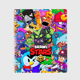 Тетрадь с принтом BRAWL STARS VIRUS 8-BIT в городе Новоалтайск, 100% бумага | 48 листов, плотность листов — 60 г/м2, плотность картонной обложки — 250 г/м2. Листы скреплены сбоку удобной пружинной спиралью. Уголки страниц и обложки скругленные. Цвет линий — светло-серый
 | 8 bit | 8 бит | bibi | brawl stars | crow | el brown | leon | leon shark | max | mr.p | sally leon | shark | stars | virus | werewolf | акула | биби | вирус | ворон | леон | оборотень | пингвин