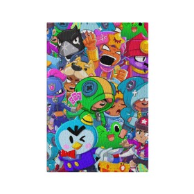 Обложка для паспорта матовая кожа с принтом BRAWL STARS в городе Новоалтайск, натуральная матовая кожа | размер 19,3 х 13,7 см; прозрачные пластиковые крепления | 8 bit | 8 бит | bibi | brawl stars | crow | el brown | leon | leon shark | max | mr.p | sally leon | shark | stars | virus | werewolf | акула | биби | вирус | ворон | леон | оборотень | пингвин