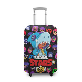 Чехол для чемодана 3D с принтом BRAWL STARS LEON SHARK в городе Новоалтайск, 86% полиэфир, 14% спандекс | двустороннее нанесение принта, прорези для ручек и колес | 8 bit | 8 бит | bibi | brawl stars | crow | el brown | leon | leon shark | max | mr.p | sally leon | shark | stars | virus | werewolf | акула | биби | вирус | ворон | леон | оборотень | пингвин
