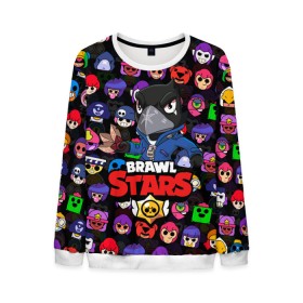 Мужской свитшот 3D с принтом BRAWL STARS CROW в городе Новоалтайск, 100% полиэстер с мягким внутренним слоем | круглый вырез горловины, мягкая резинка на манжетах и поясе, свободная посадка по фигуре | 8 bit | 8 бит | bibi | brawl stars | crow | el brown | leon | leon shark | max | mr.p | sally leon | shark | stars | virus | werewolf | акула | биби | вирус | ворон | леон | оборотень | пингвин