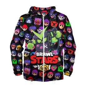 Мужская ветровка 3D с принтом BRAWL STARS VIRUS 8-BIT в городе Новоалтайск, 100% полиэстер | подол и капюшон оформлены резинкой с фиксаторами, два кармана без застежек по бокам, один потайной карман на груди | Тематика изображения на принте: 8 bit | 8 бит | bibi | brawl stars | crow | el brown | leon | leon shark | max | mr.p | sally leon | shark | stars | virus | werewolf | акула | биби | вирус | ворон | леон | оборотень | пингвин
