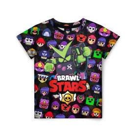 Детская футболка 3D с принтом BRAWL STARS VIRUS 8-BIT в городе Новоалтайск, 100% гипоаллергенный полиэфир | прямой крой, круглый вырез горловины, длина до линии бедер, чуть спущенное плечо, ткань немного тянется | 8 bit | 8 бит | bibi | brawl stars | crow | el brown | leon | leon shark | max | mr.p | sally leon | shark | stars | virus | werewolf | акула | биби | вирус | ворон | леон | оборотень | пингвин