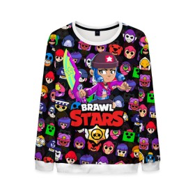 Мужской свитшот 3D с принтом BRAWL STARS BIBI в городе Новоалтайск, 100% полиэстер с мягким внутренним слоем | круглый вырез горловины, мягкая резинка на манжетах и поясе, свободная посадка по фигуре | 8 bit | 8 бит | bibi | brawl stars | crow | el brown | leon | leon shark | max | mr.p | sally leon | shark | stars | virus | werewolf | акула | биби | вирус | ворон | леон | оборотень | пингвин