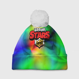 Шапка 3D c помпоном с принтом BRAWL STARS в городе Новоалтайск, 100% полиэстер | универсальный размер, печать по всей поверхности изделия | 8 bit | 8 бит | bibi | brawl stars | crow | el brown | leon | leon shark | max | mr.p | sally leon | shark | stars | virus | werewolf | акула | биби | вирус | ворон | леон | оборотень | пингвин