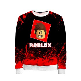 Детский свитшот 3D с принтом ROBLOX в городе Новоалтайск, 100% полиэстер | свободная посадка, прямой крой, мягкая тканевая резинка на рукавах и понизу свитшота | Тематика изображения на принте: game | gamer | logo | minecraft | roblox | simulator | игра | конструктор | лого | майнкрафт | симулятор | строительство | фигура