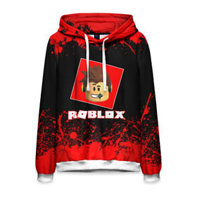 Мужская толстовка 3D с принтом ROBLOX в городе Новоалтайск, 100% полиэстер | двухслойный капюшон со шнурком для регулировки, мягкие манжеты на рукавах и по низу толстовки, спереди карман-кенгуру с мягким внутренним слоем. | game | gamer | logo | minecraft | roblox | simulator | игра | конструктор | лого | майнкрафт | симулятор | строительство | фигура