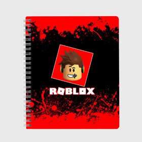 Тетрадь с принтом ROBLOX в городе Новоалтайск, 100% бумага | 48 листов, плотность листов — 60 г/м2, плотность картонной обложки — 250 г/м2. Листы скреплены сбоку удобной пружинной спиралью. Уголки страниц и обложки скругленные. Цвет линий — светло-серый
 | game | gamer | logo | minecraft | roblox | simulator | игра | конструктор | лого | майнкрафт | симулятор | строительство | фигура
