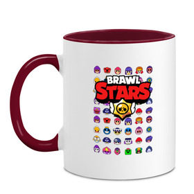 Кружка двухцветная с принтом BRAWL STARS в городе Новоалтайск, керамика | объем — 330 мл, диаметр — 80 мм. Цветная ручка и кайма сверху, в некоторых цветах — вся внутренняя часть | Тематика изображения на принте: 8 bit | 8 бит | bibi | brawl stars | crow | el brown | leon | leon shark | max | mr.p | sally leon | shark | stars | virus | werewolf | акула | биби | вирус | ворон | леон | оборотень | пингвин