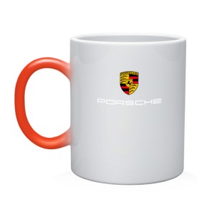Кружка хамелеон с принтом PORSCHE в городе Новоалтайск, керамика | меняет цвет при нагревании, емкость 330 мл | Тематика изображения на принте: auto | boxter | cayenne | macan | porsche | sport | авто | автомобиль | автомобильные | бренд | каен | макан | марка | машины | порш | порше | премиум | спорт