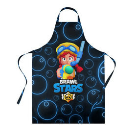 Фартук 3D с принтом Brawl Stars Summer Jessie в городе Новоалтайск, 100% полиэстер | общий размер — 65 х 85 см, ширина нагрудника — 26 см, горловина — 53 см, длина завязок — 54 см, общий обхват в поясе — 173 см. Принт на завязках и на горловине наносится с двух сторон, на основной части фартука — только с внешней стороны | 8 бит | bea | bo | brawl stars | brock | crow | darryl | dynamike | frank | gt max | gt макс | max | mortis | sally leon | sally ле | sandy | shark leon | spike | virus 8 bit | акула леон | беа | бо | бравл старс | брок | джесси | динамайк