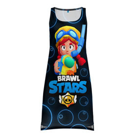 Платье-майка 3D с принтом Brawl Stars Summer Jessie в городе Новоалтайск, 100% полиэстер | полуприлегающий силуэт, широкие бретели, круглый вырез горловины, удлиненный подол сзади. | 8 бит | bea | bo | brawl stars | brock | crow | darryl | dynamike | frank | gt max | gt макс | max | mortis | sally leon | sally ле | sandy | shark leon | spike | virus 8 bit | акула леон | беа | бо | бравл старс | брок | джесси | динамайк