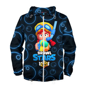Мужская ветровка 3D с принтом Brawl Stars Summer Jessie в городе Новоалтайск, 100% полиэстер | подол и капюшон оформлены резинкой с фиксаторами, два кармана без застежек по бокам, один потайной карман на груди | 8 бит | bea | bo | brawl stars | brock | crow | darryl | dynamike | frank | gt max | gt макс | max | mortis | sally leon | sally ле | sandy | shark leon | spike | virus 8 bit | акула леон | беа | бо | бравл старс | брок | джесси | динамайк