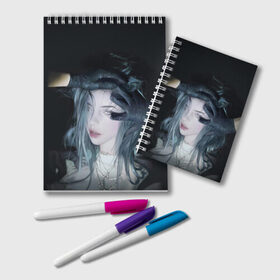 Блокнот с принтом BILLIE EILISH в городе Новоалтайск, 100% бумага | 48 листов, плотность листов — 60 г/м2, плотность картонной обложки — 250 г/м2. Листы скреплены удобной пружинной спиралью. Цвет линий — светло-серый
 | bad guy | billie eilish | music | ocean eyes | pop | билли айлиш | билли эйлиш | девушка | музыка