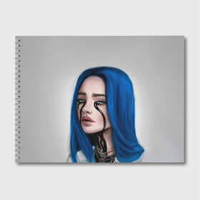 Альбом для рисования с принтом BILLIE EILISH в городе Новоалтайск, 100% бумага
 | матовая бумага, плотность 200 мг. | Тематика изображения на принте: bad guy | billie eilish | music | ocean eyes | pop | билли айлиш | билли эйлиш | девушка | музыка