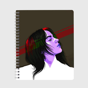 Тетрадь с принтом ALL THE GOOD GIRLS GO TO HELL в городе Новоалтайск, 100% бумага | 48 листов, плотность листов — 60 г/м2, плотность картонной обложки — 250 г/м2. Листы скреплены сбоку удобной пружинной спиралью. Уголки страниц и обложки скругленные. Цвет линий — светло-серый
 | Тематика изображения на принте: bad guy | billie eilish | music | ocean eyes | pop | билли айлиш | билли эйлиш | девушка | музыка