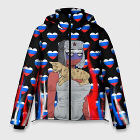 Мужская зимняя куртка 3D с принтом CountryHumans в городе Новоалтайск, верх — 100% полиэстер; подкладка — 100% полиэстер; утеплитель — 100% полиэстер | длина ниже бедра, свободный силуэт Оверсайз. Есть воротник-стойка, отстегивающийся капюшон и ветрозащитная планка. 

Боковые карманы с листочкой на кнопках и внутренний карман на молнии. | country | countryhumans | америка | дружба народов | контрихуменс | патриотизм | персонажи | родина | россия | страна | страна людей | сша | талерантность
