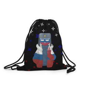 Рюкзак-мешок 3D с принтом CountryHumans. в городе Новоалтайск, 100% полиэстер | плотность ткани — 200 г/м2, размер — 35 х 45 см; лямки — толстые шнурки, застежка на шнуровке, без карманов и подкладки | country | countryhumans | америка | дружба народов | контрихуменс | патриотизм | персонажи | родина | россия | страна | страна людей | сша | талерантность