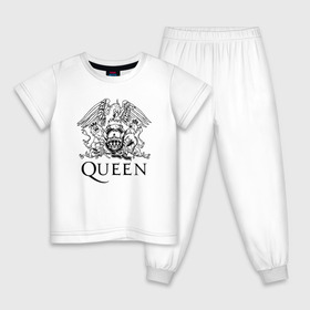 Детская пижама хлопок с принтом QUEEN в городе Новоалтайск, 100% хлопок |  брюки и футболка прямого кроя, без карманов, на брюках мягкая резинка на поясе и по низу штанин
 | queen | rock | брайан мэи | группа queen | группа квин | джон дикон | квин | королева | король | роджер тейлор | рок | фредди меркьюри