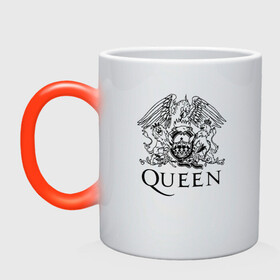 Кружка хамелеон с принтом QUEEN в городе Новоалтайск, керамика | меняет цвет при нагревании, емкость 330 мл | queen | rock | брайан мэи | группа queen | группа квин | джон дикон | квин | королева | король | роджер тейлор | рок | фредди меркьюри