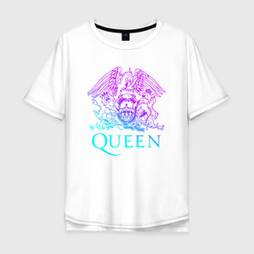 Мужская футболка хлопок Oversize с принтом QUEEN в городе Новоалтайск, 100% хлопок | свободный крой, круглый ворот, “спинка” длиннее передней части | queen | rock | брайан мэи | группа queen | группа квин | джон дикон | квин | королева | король | роджер тейлор | рок | фредди меркьюри