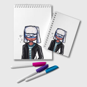Блокнот с принтом CountryHumans - Россия в городе Новоалтайск, 100% бумага | 48 листов, плотность листов — 60 г/м2, плотность картонной обложки — 250 г/м2. Листы скреплены удобной пружинной спиралью. Цвет линий — светло-серый
 | 23 | army | country | countryhumans | humans | memes | patriot | russia | армия | звезда | красная | мем | патриот | россия | страна | тельняшка | флаг | человечек | шапка
