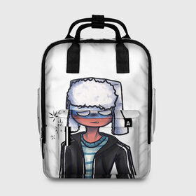 Женский рюкзак 3D с принтом CountryHumans - Россия в городе Новоалтайск, 100% полиэстер | лямки с регулируемой длиной, сверху ручки, чтобы рюкзак нести как сумку. Основное отделение закрывается на молнию, как и внешний карман. Внутри два дополнительных кармана, один из которых закрывается на молнию. По бокам два дополнительных кармашка, куда поместится маленькая бутылочка
 | 23 | army | country | countryhumans | humans | memes | patriot | russia | армия | звезда | красная | мем | патриот | россия | страна | тельняшка | флаг | человечек | шапка
