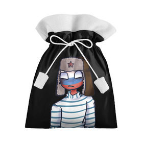Подарочный 3D мешок с принтом CountryHumans - Россия в городе Новоалтайск, 100% полиэстер | Размер: 29*39 см | Тематика изображения на принте: 23 | army | country | countryhumans | humans | memes | patriot | russia | армия | звезда | красная | мем | патриот | россия | страна | тельняшка | флаг | человечек | шапка