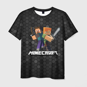 Мужская футболка 3D с принтом Minecraft / Майнкрафт в городе Новоалтайск, 100% полиэфир | прямой крой, круглый вырез горловины, длина до линии бедер | creeper | earth | game | minecraft | minecraft earth | блоки | грифер | игры | квадраты | компьютерная игра | крипер | маинкрафт | майн | майнкравт | майнкрафт