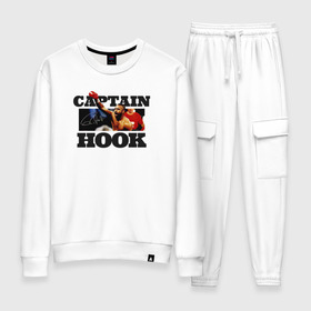 Женский костюм хлопок с принтом Captain Hook в городе Новоалтайск, 100% хлопок | на свитшоте круглая горловина, мягкая резинка по низу. Брюки заужены к низу, на них два вида карманов: два 