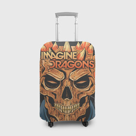 Чехол для чемодана 3D с принтом Imagine Dragons  в городе Новоалтайск, 86% полиэфир, 14% спандекс | двустороннее нанесение принта, прорези для ручек и колес | alternative | believer | demons | dragons | imagines | imagining | interscope | kid | korner | radioactive | records | альтернативный рок | имеджин драгонс | инди | поп | электроник