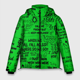 Мужская зимняя куртка 3D с принтом GREEN BILLIE EILISH в городе Новоалтайск, верх — 100% полиэстер; подкладка — 100% полиэстер; утеплитель — 100% полиэстер | длина ниже бедра, свободный силуэт Оверсайз. Есть воротник-стойка, отстегивающийся капюшон и ветрозащитная планка. 

Боковые карманы с листочкой на кнопках и внутренний карман на молнии. | Тематика изображения на принте: bad guy | billie eilish | music | ocean eyes | pop | билли айлиш | билли эйлиш | девушка | музыка