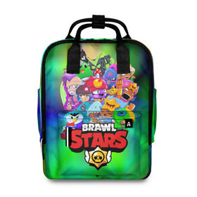 Женский рюкзак 3D с принтом BRAWL STARS в городе Новоалтайск, 100% полиэстер | лямки с регулируемой длиной, сверху ручки, чтобы рюкзак нести как сумку. Основное отделение закрывается на молнию, как и внешний карман. Внутри два дополнительных кармана, один из которых закрывается на молнию. По бокам два дополнительных кармашка, куда поместится маленькая бутылочка
 | 8 bit | 8 бит | bibi | brawl stars | crow | el brown | leon | leon shark | max | mr.p | sally leon | shark | stars | virus | werewolf | акула | биби | вирус | ворон | леон | оборотень | пингвин
