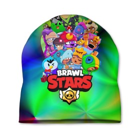 Шапка 3D с принтом BRAWL STARS в городе Новоалтайск, 100% полиэстер | универсальный размер, печать по всей поверхности изделия | 8 bit | 8 бит | bibi | brawl stars | crow | el brown | leon | leon shark | max | mr.p | sally leon | shark | stars | virus | werewolf | акула | биби | вирус | ворон | леон | оборотень | пингвин