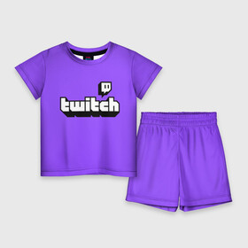 Детский костюм с шортами 3D с принтом Twitch в городе Новоалтайск,  |  | twich | twitch | twitch logo | twitch tv | твитч | твитч тв | твич | твич тв