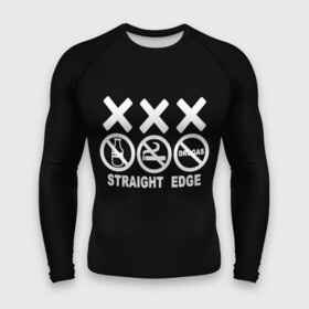 Мужской рашгард 3D с принтом straight edge в городе Новоалтайск,  |  | edge | hardcore | no drugs | straight | straight edge | sxe | грань | четкая | чёткая грань