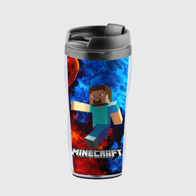 Термокружка-непроливайка с принтом MINECRAFT | МАЙНКРАФТ (Z) в городе Новоалтайск, внутренняя часть — пищевой пластик, наружная часть — прозрачный пластик, между ними — полиграфическая вставка с рисунком | объем — 350 мл, герметичная крышка | block | creeper | cube | minecraft | pixel | блок | геометрия | крафт | крипер | кубики | майнкрафт | пиксели
