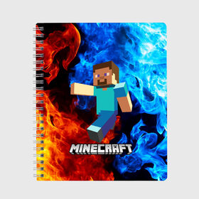 Тетрадь с принтом MINECRAFT в городе Новоалтайск, 100% бумага | 48 листов, плотность листов — 60 г/м2, плотность картонной обложки — 250 г/м2. Листы скреплены сбоку удобной пружинной спиралью. Уголки страниц и обложки скругленные. Цвет линий — светло-серый
 | block | creeper | cube | minecraft | pixel | блок | геометрия | крафт | крипер | кубики | майнкрафт | пиксели
