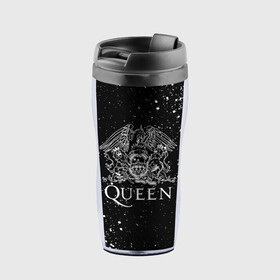 Термокружка-непроливайка с принтом QUEEN в городе Новоалтайск, внутренняя часть — пищевой пластик, наружная часть — прозрачный пластик, между ними — полиграфическая вставка с рисунком | объем — 350 мл, герметичная крышка | Тематика изображения на принте: queen | rock | брайан мэи | группа queen | группа квин | джон дикон | квин | королева | король | роджер тейлор | рок | фредди меркьюри